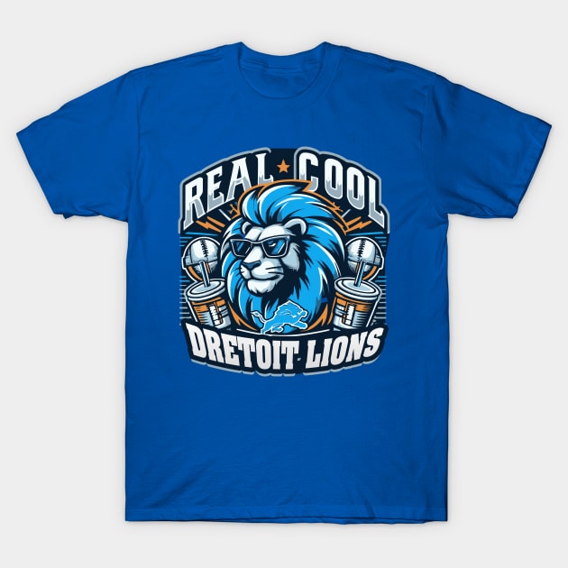 Real Cool Lions - Detroit Lions Inspired Design NFL T-Shirt by diegotorres